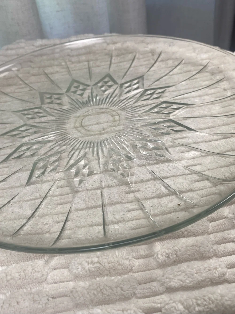 Vintage Federal Glass Clear Starburst 11.5